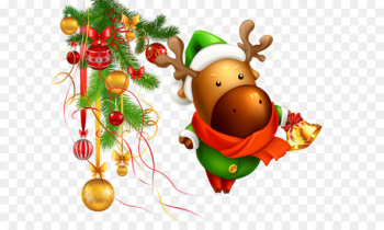 Christmas decoration Christmas tree Christmas gift - Holding a Christmas bell elk 