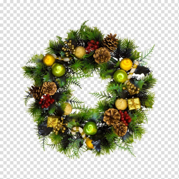 Christmas decoration Crown Home Centrepiece, Christmas balls garland transparent background PNG clipart