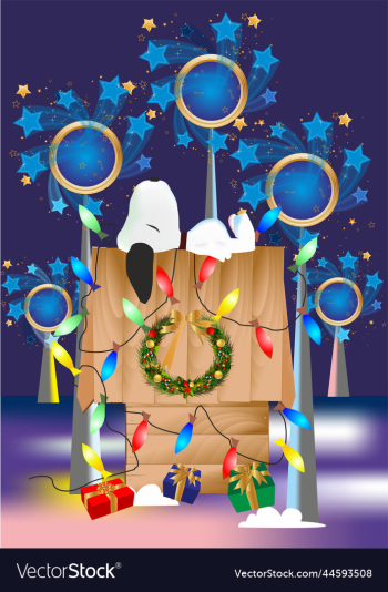 christmas decoration with a dog kennel christmas decoration with a dog kennel