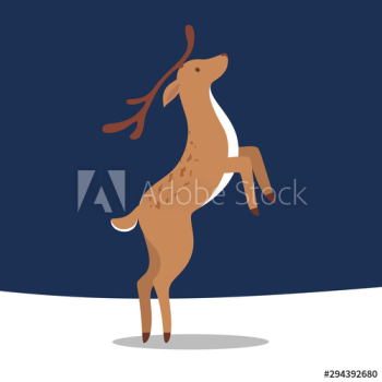 Christmas deer on winter Christmas deer on winter