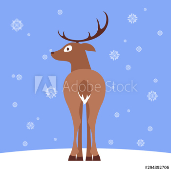 Christmas deer on winter Christmas deer on winter