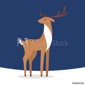 Christmas deer on winter Christmas deer on winter