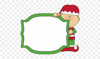 Christmas Elf Holding A Blank Sign - Christmas Elf Page Border Christmas Elf Holding A Blank Sign - Christmas Elf Page Border