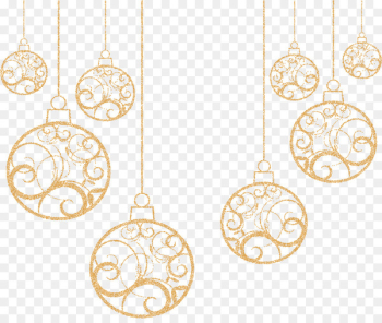 Christmas Flat design Clip art - Retro holiday ornaments golden ball 