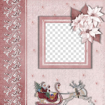 Christmas frame Scrapbooking, Christmas pink frame transparent background PNG clipart