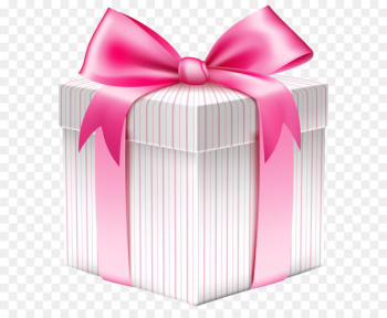 Christmas gift Box Clip art - White Striped Gift Box PNG Picture 