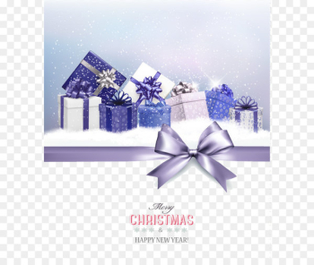 Christmas gift Christmas gift Santa Claus - Beautiful purple gift box Christmas card vector 