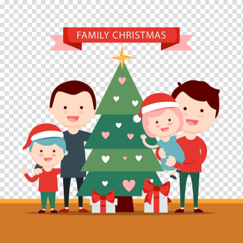 Christmas gift Family Illustration, illustration Family Christmas transparent background PNG clipart