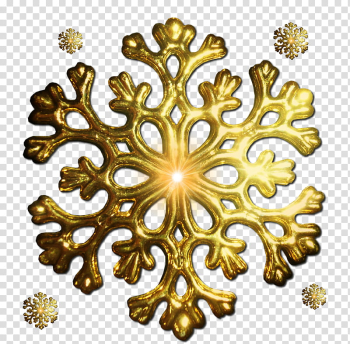 Christmas, gold snowflake art transparent background PNG clipart