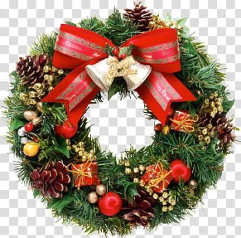 Christmas, green and red Christmas wreath transparent background PNG clipart Christmas, green and red Christmas wreath transparent background PNG clipart