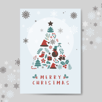 Christmas greeting card mockup vector Christmas greeting card mockup vector