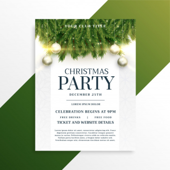 Christmas holiday party flyer design template