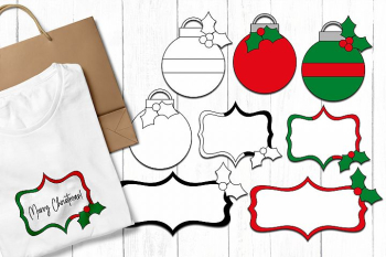 Christmas Illustrations - Ball Ornaments and Frames Christmas Illustrations - Ball Ornaments and Frames