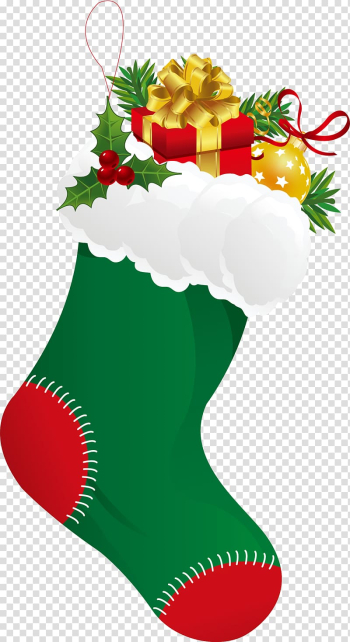 Christmas ing Sock , Christmas gift transparent background PNG clipart