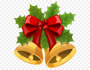 Christmas Jingle bell Clip art - Christmas Bells with Bow PNG Clipart Image 