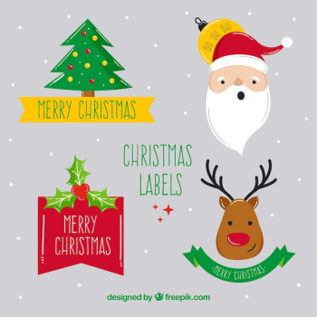 Christmas label collection with fun style Christmas label collection with fun style