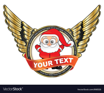 Christmas label with santa vector image Christmas label with santa vector image