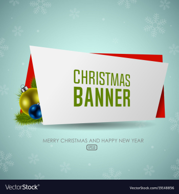 christmas origami banner with balls