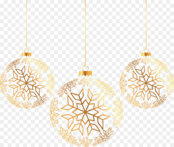 Christmas ornament Christmas tree - Three golden Christmas balls 