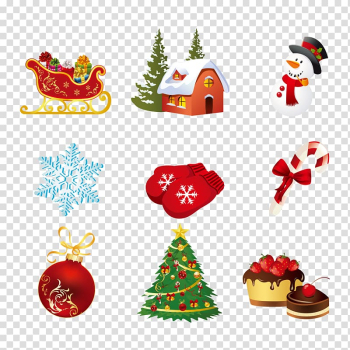 Christmas ornament Santa Claus Christmas tree, Christmas elements transparent background PNG clipart