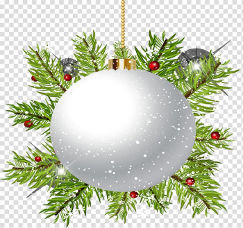 Christmas ornament White Christmas, Vivid White Christmas Ball transparent background PNG clipart