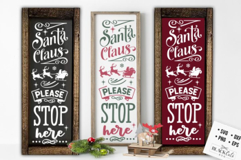 Christmas porch sign SVG Long sign Santa SVG