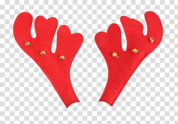CHRISTMAS, red deer antler decor transparent background PNG clipart