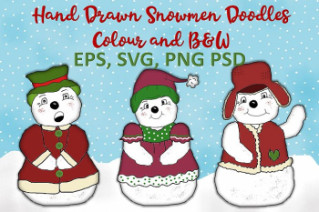 Christmas Snowmen Doodles Clipart SVG, PNG, EPS, PSD Christmas Snowmen Doodles Clipart SVG, PNG, EPS, PSD