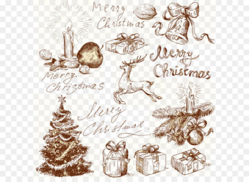 Christmas tree Christmas card Illustration - Sketch Christmas decoration elements 