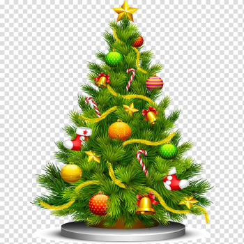 Christmas tree Christmas decoration , Pretty Christmas tree transparent background PNG clipart