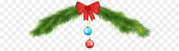 Christmas tree Clip art - Christmas Pine Decor with Red Bow PNG Clip Art Image 