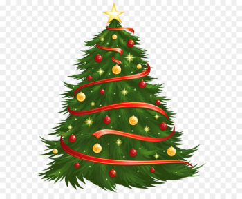 Christmas tree Clip art - Large Size Transparent Decorated Christmas Tree PNG Clipart 