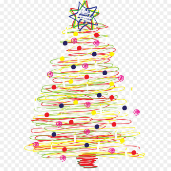 Christmas tree Euclidean vector - Vector hand colored Christmas tree 