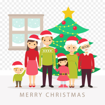 Christmas tree Family Illustration - Vector illustration Family Christmas 