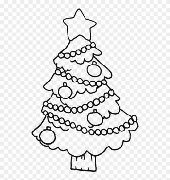 Christmas Tree Hanging Ornament On Christmas Coloring - Christmas Tree With Ornaments Coloring Pages