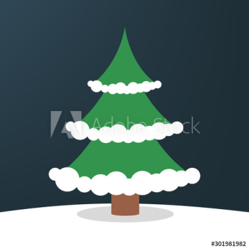Christmas tree on the snow Christmas tree on the snow