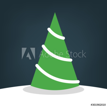 Christmas tree on the snow Christmas tree on the snow