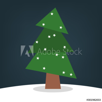 Christmas tree on the snow Christmas tree on the snow