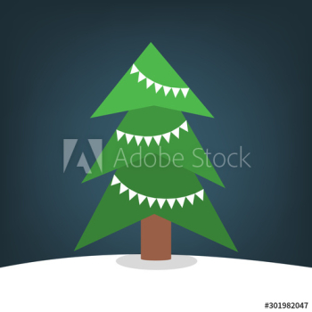 Christmas tree on the snow Christmas tree on the snow