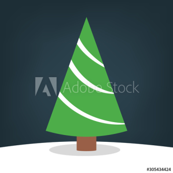 Christmas tree on the snow Christmas tree on the snow