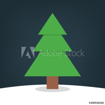 Christmas tree on the snow Christmas tree on the snow