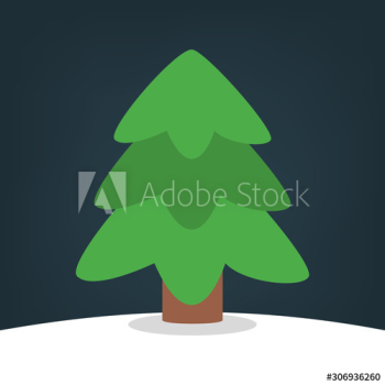 Christmas tree on the snow Christmas tree on the snow
