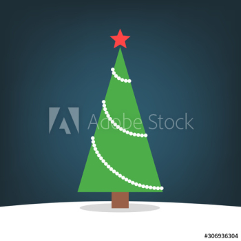 Christmas tree on the snow Christmas tree on the snow