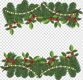 Christmas tree Pine Leaf Christmas ornament, Loose leaf frame transparent background PNG clipart