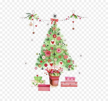 Christmas tree Watercolor painting Designer - Watercolor Christmas tree 