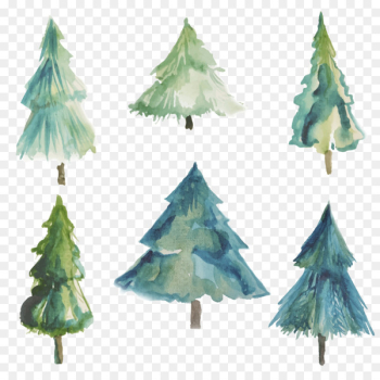 Christmas tree Watercolor painting - Watercolor Christmas tree 