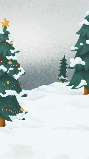 Christmas trees iPhone wallpaper, cute | Free Photo Illustration - rawpixel