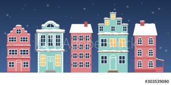 Christmas winter town vector illustration Christmas winter town vector illustration