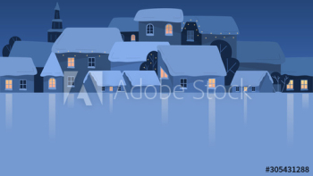 Christmas winter town vector illustration Christmas winter town vector illustration