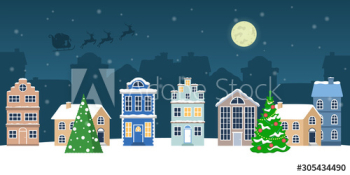 Christmas winter town vector illustration Christmas winter town vector illustration